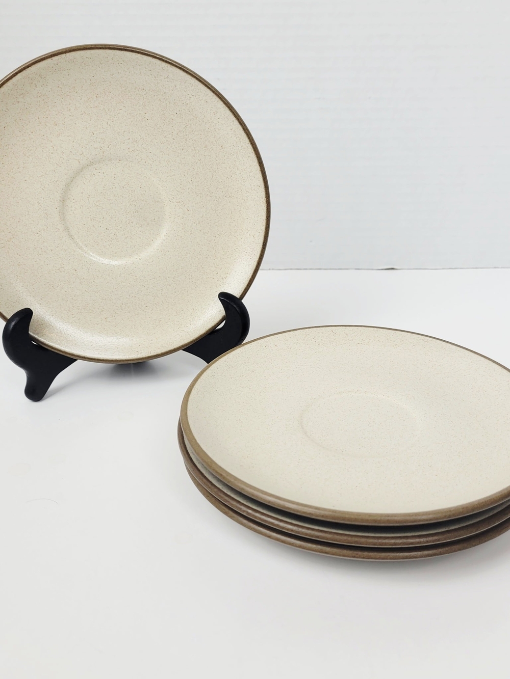 Vtg 70s~Heath Ceramics Sandalwood Coupe Line Saucer~6"~Set of 4
